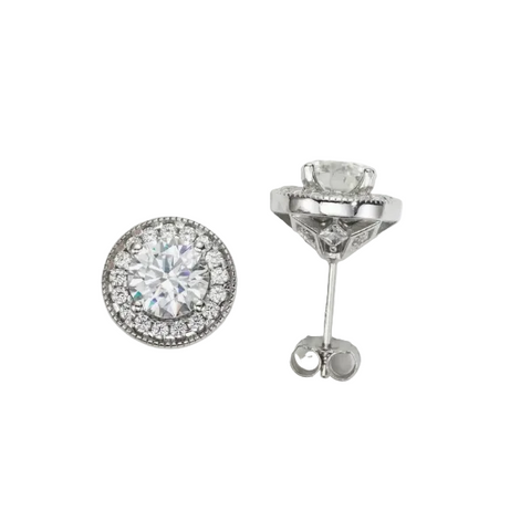 Brinco em prata 925 e moissanite 2.4ct