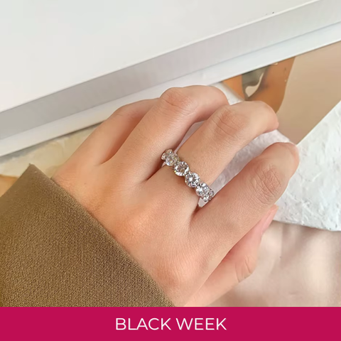 Aliança em prata .925 e 5mm moissanite (Black)