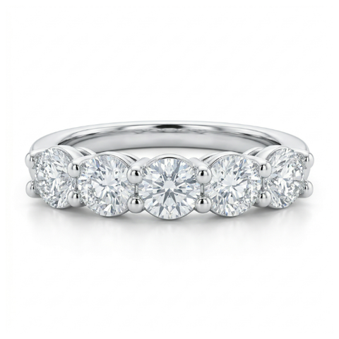 Meia Aliança em prata .925 e 4mm moissanite