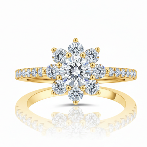 Anel em prata .925 e 1.0 9u 2.0CT moissanite