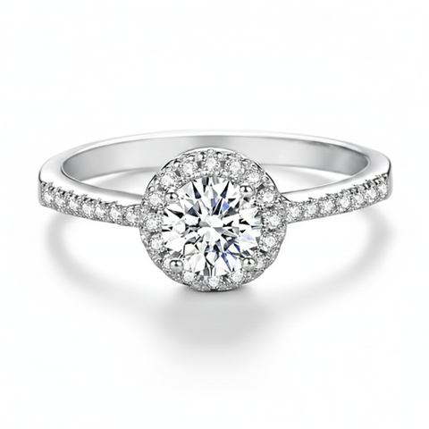 Solitário em prata .925 e 1CT moissanite