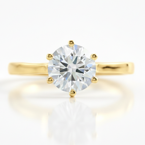 Solitário em prata .925 e 2.0 ct moissanite.