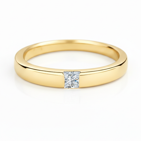Anel em prata .925 e 0.3 CT moissanite
