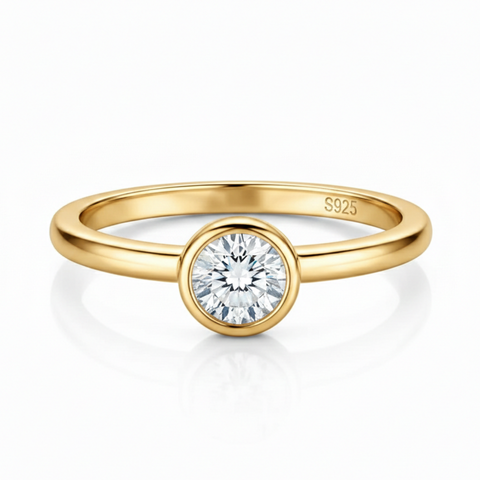 Anel em prata .925 e 0.5ct moissanite