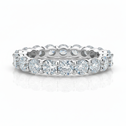 Aliança em prata .925 e 3mm moissanite