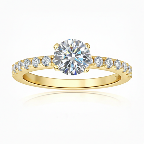 Solitário em prata .925 e 0.8CT moissanite