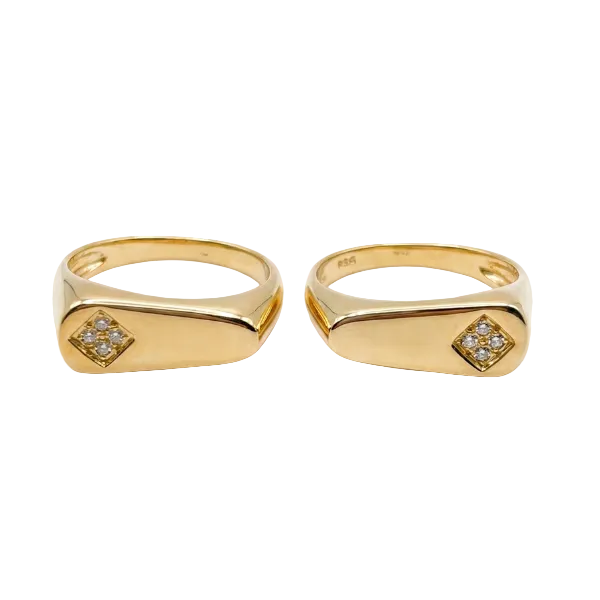 Dupla de Anel com zircônia.