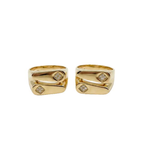 Dupla de Anel com zircônia.