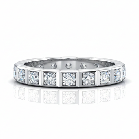 Anel em prata .925 e 2.2mm moissanites