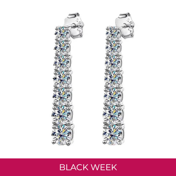 Brinco em prata .925 e 2.8ct moissanite