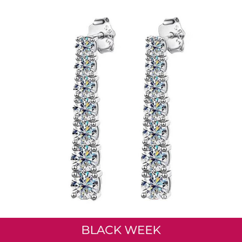 Brinco em prata .925 e 2.8ct moissanite