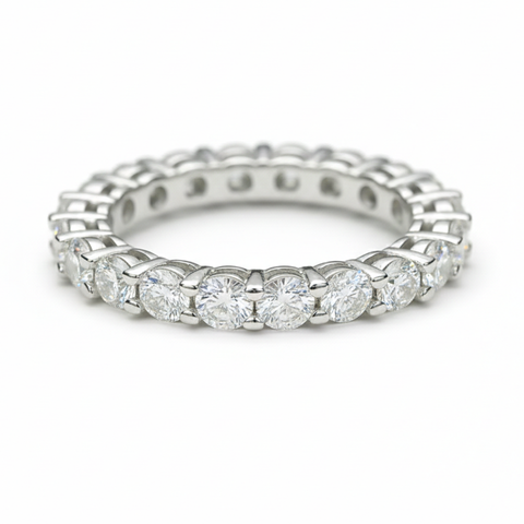 Aliança em prata .925 e 5mm moissanite