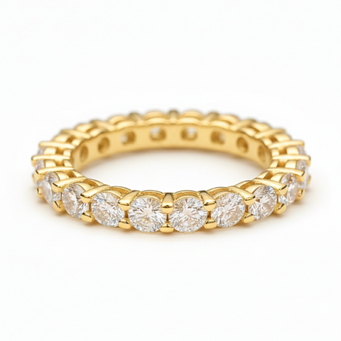 Aliança em prata .925 e 5mm moissanite