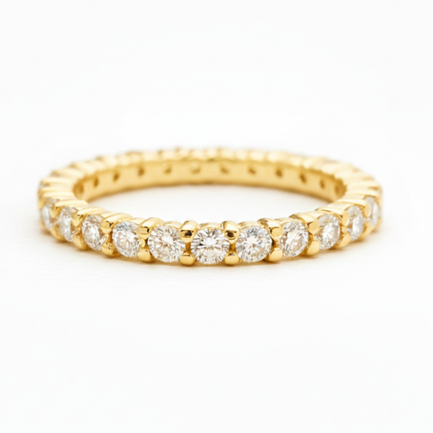Aliança em prata .925 e 2mm Moissanite