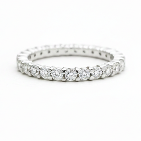 Aliança em prata .925 e 2mm Moissanite