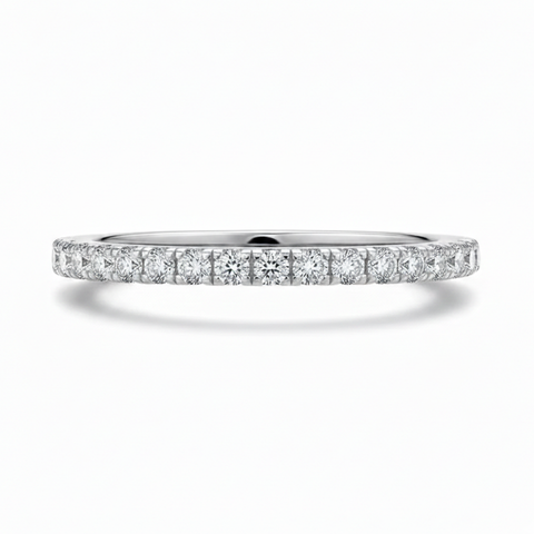 Aliança em prata .925 e 1.5mm moissanite.