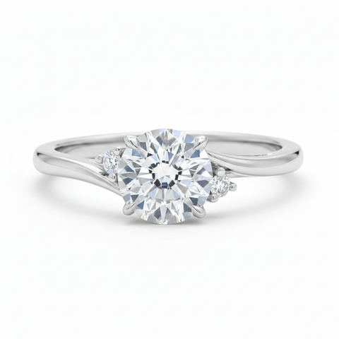 Solitário em prata .925 e 1.0 ct moissanite