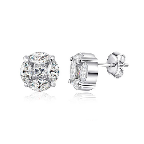 Brinco em prata .925 e 3.2ct Moissanite