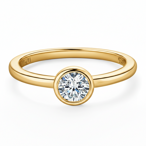 Anel em prata .925 e  0.5ct moissanite