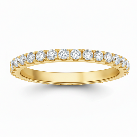 Aliança em prata .925 e 2mm moissanite