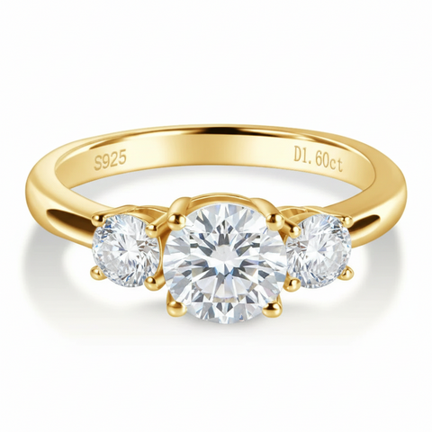 Anel em prata .925 e 1.6ct moissanite