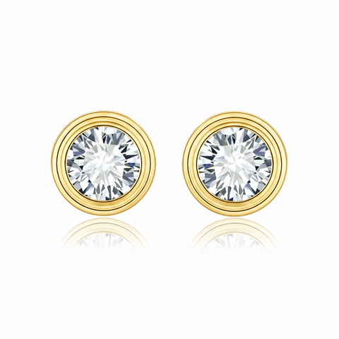Brinco em prata .925 e 1.0 ou 2.0ct moissanite