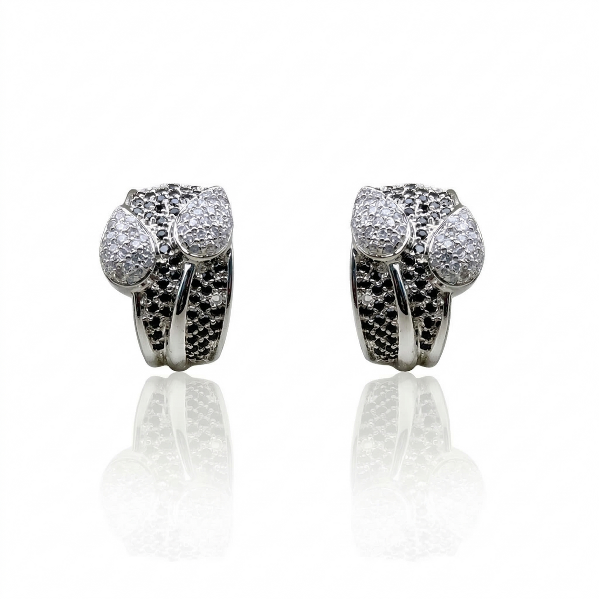 Brinco duo zircônia e onix