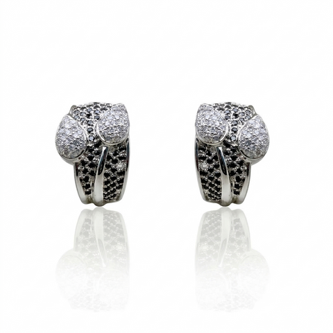 Brinco duo zircônia e onix