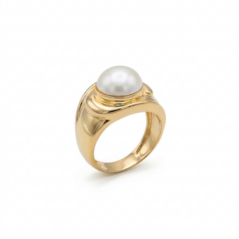 Anel clássico de pérolas