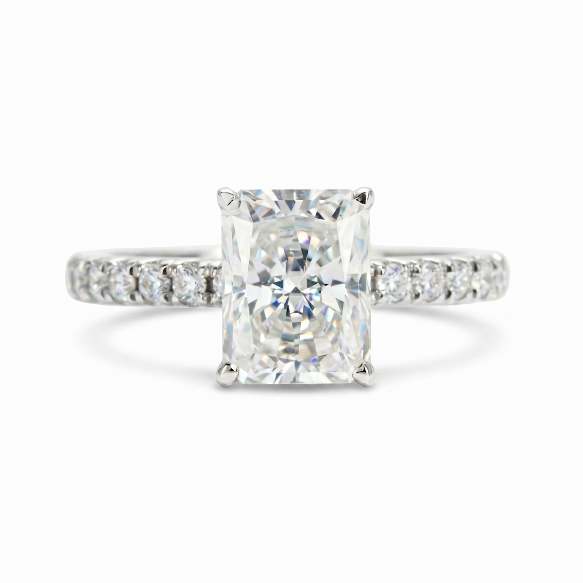 Anel Moissanite 925 Prata Esterlina