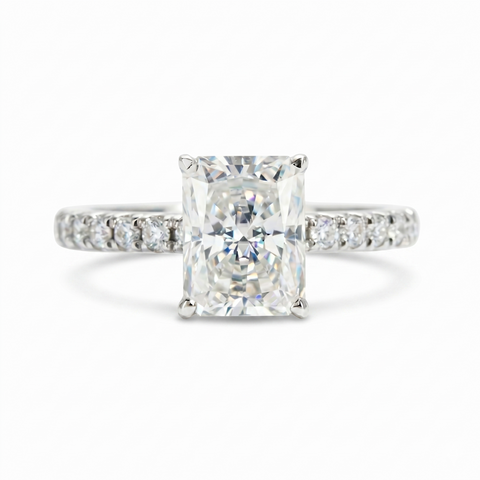 Anel Moissanite 925 Prata Esterlina