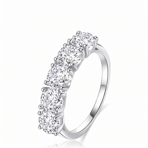 Anel Moissanite em prata .925 com 2.5 CT moissanite.