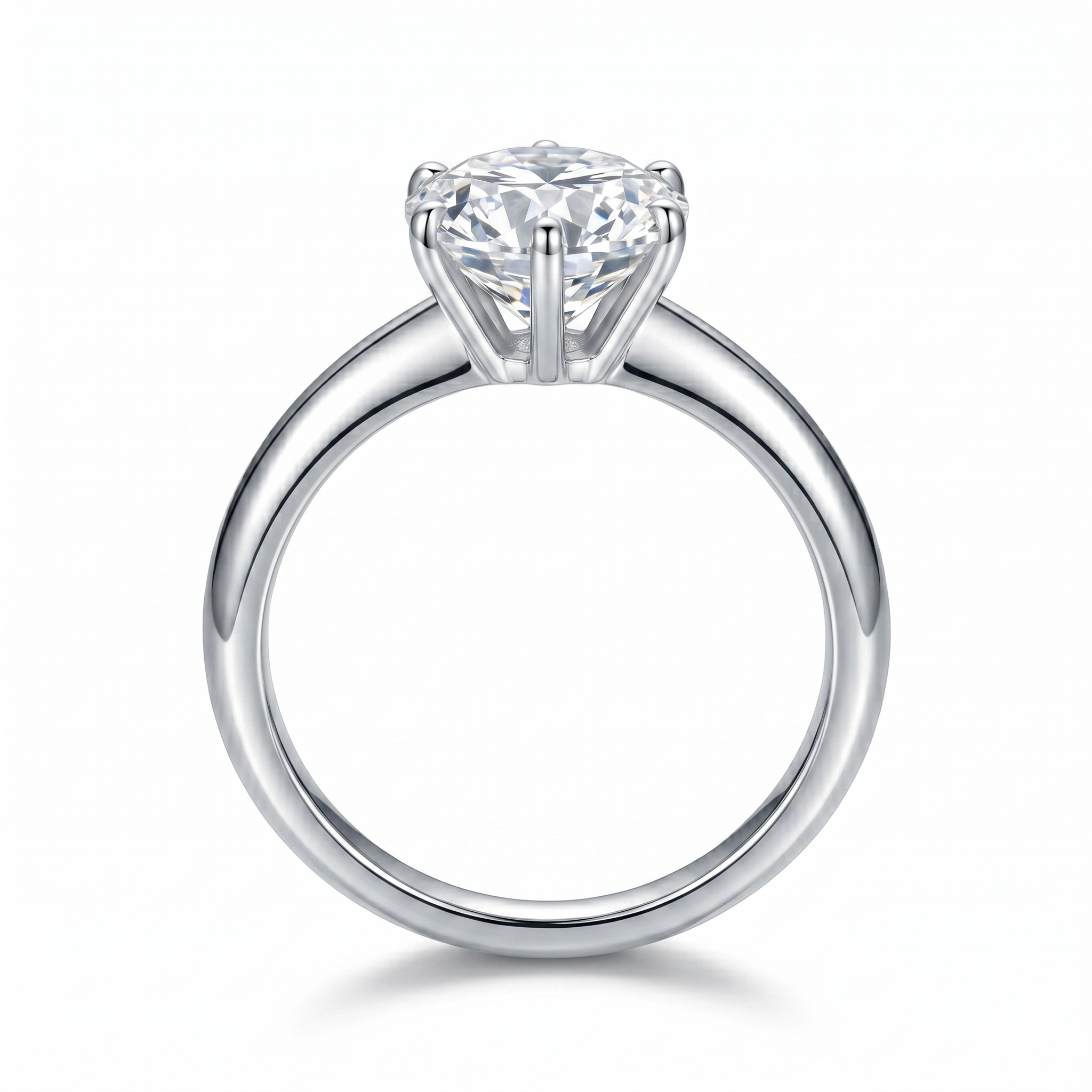Solitário em prata .925 e 1,2,3,5 ou 10 CT Moissanite
