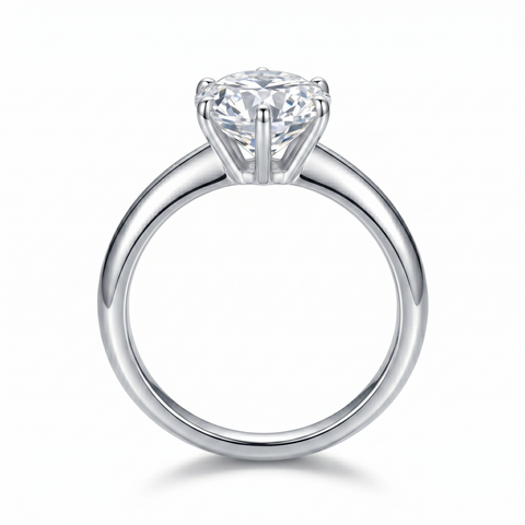 Solitário em prata .925 e 1,2,3,5 ou 10 CT Moissanite