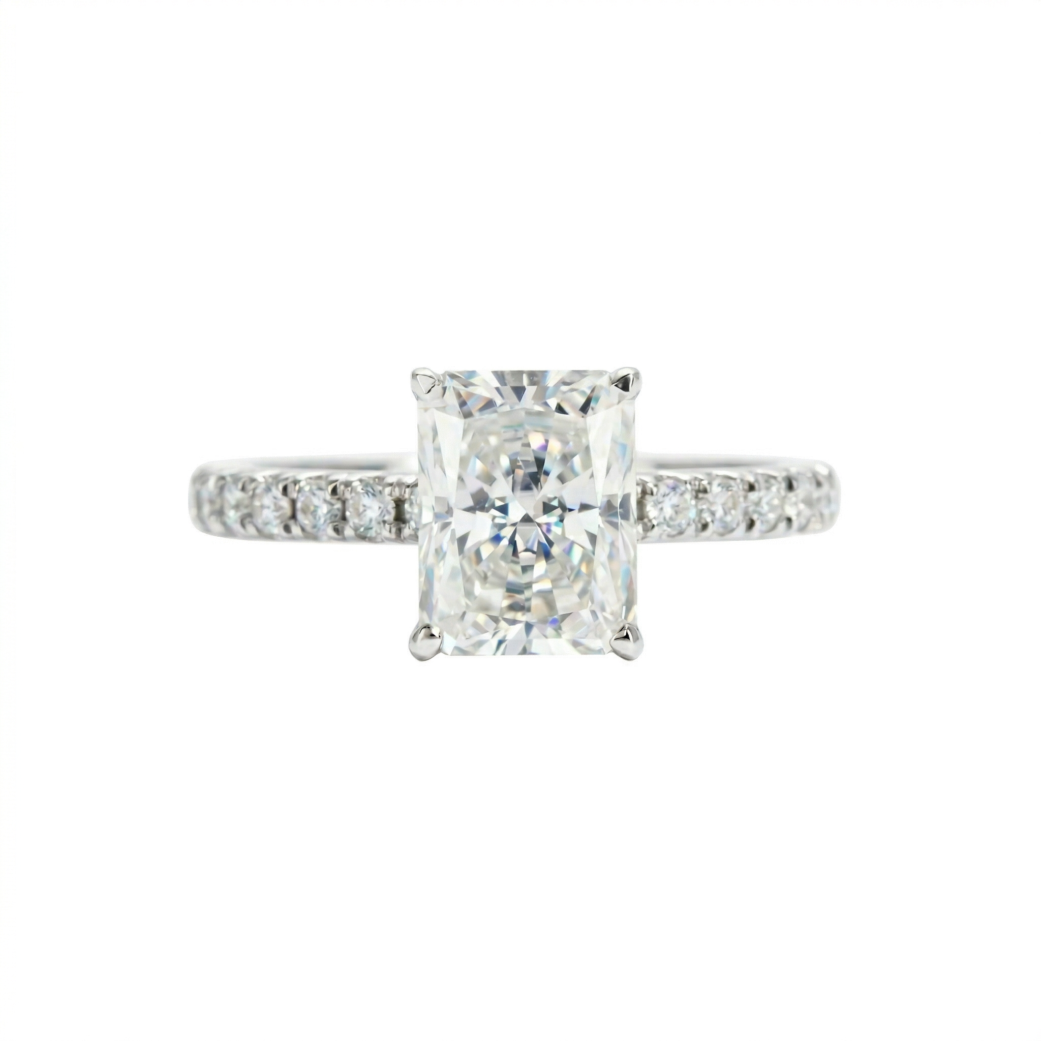 Anel Moissanite 925 Prata Esterlina