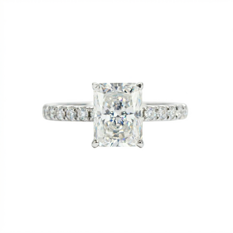 Anel Moissanite 925 Prata Esterlina
