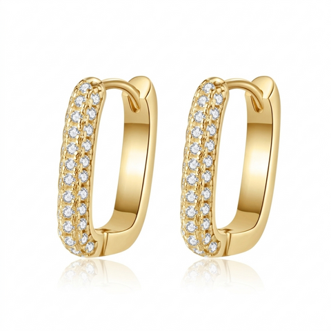 Brinco em prata .925 e 0.42ct moissanite