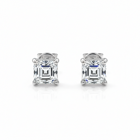 Brinco em prata .925 e 1ct moissanite