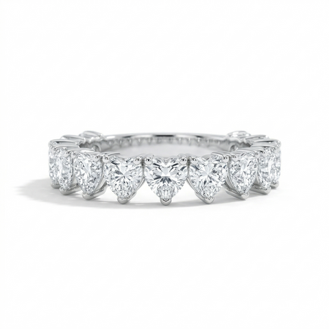 Anel em  Coração em prata .925  e 3 ,4, 5 mm moissanite.