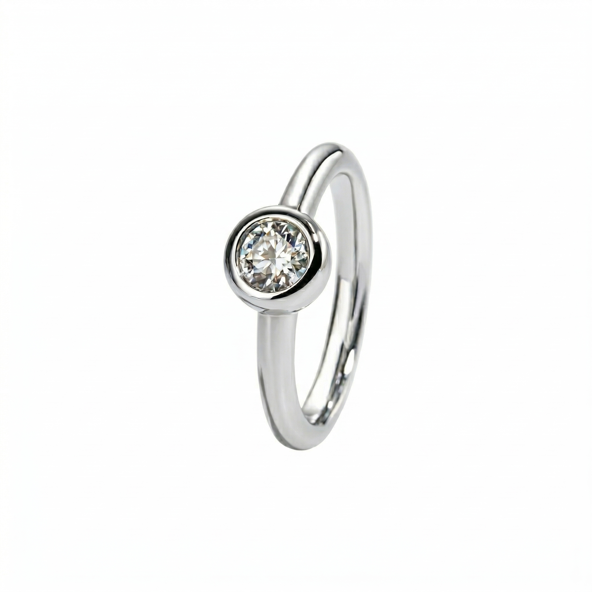 Anel em prata .925 e  0.5ct moissanite