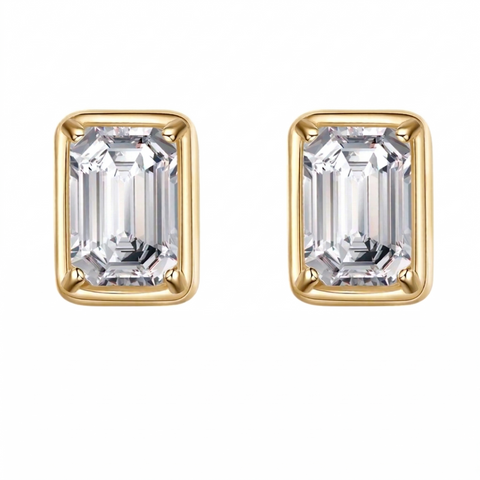 Brinco em prata .925 e 1.2CT moissanite
