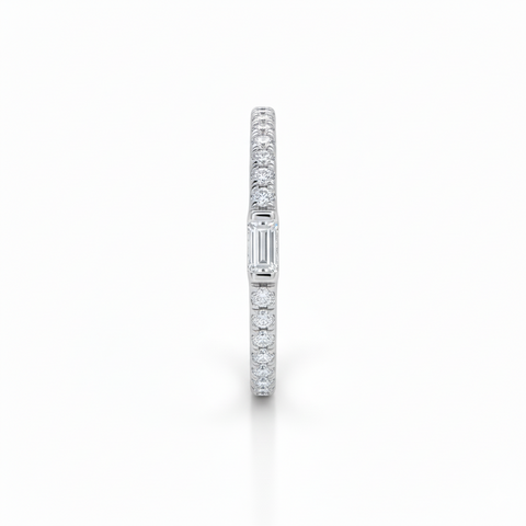 Aliança em prata .925 e 0.15 CT moissanite