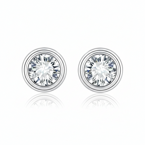 Brinco em prata .925 e 1.0 ou 2.0ct moissanite