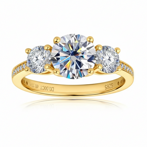 Anel em prata .925 e 3CT moissanite