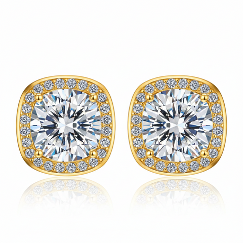 Brinco em prata .925 e 2.0 ct moissanite