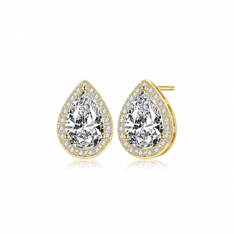 Brinco em prata .925 e 2.0 CT Moissanite