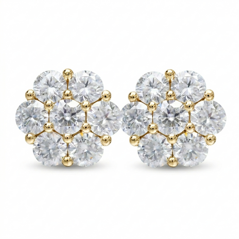 Brinco em prata .925 e 0.8, 1.4 ou 7.0ct moissanite