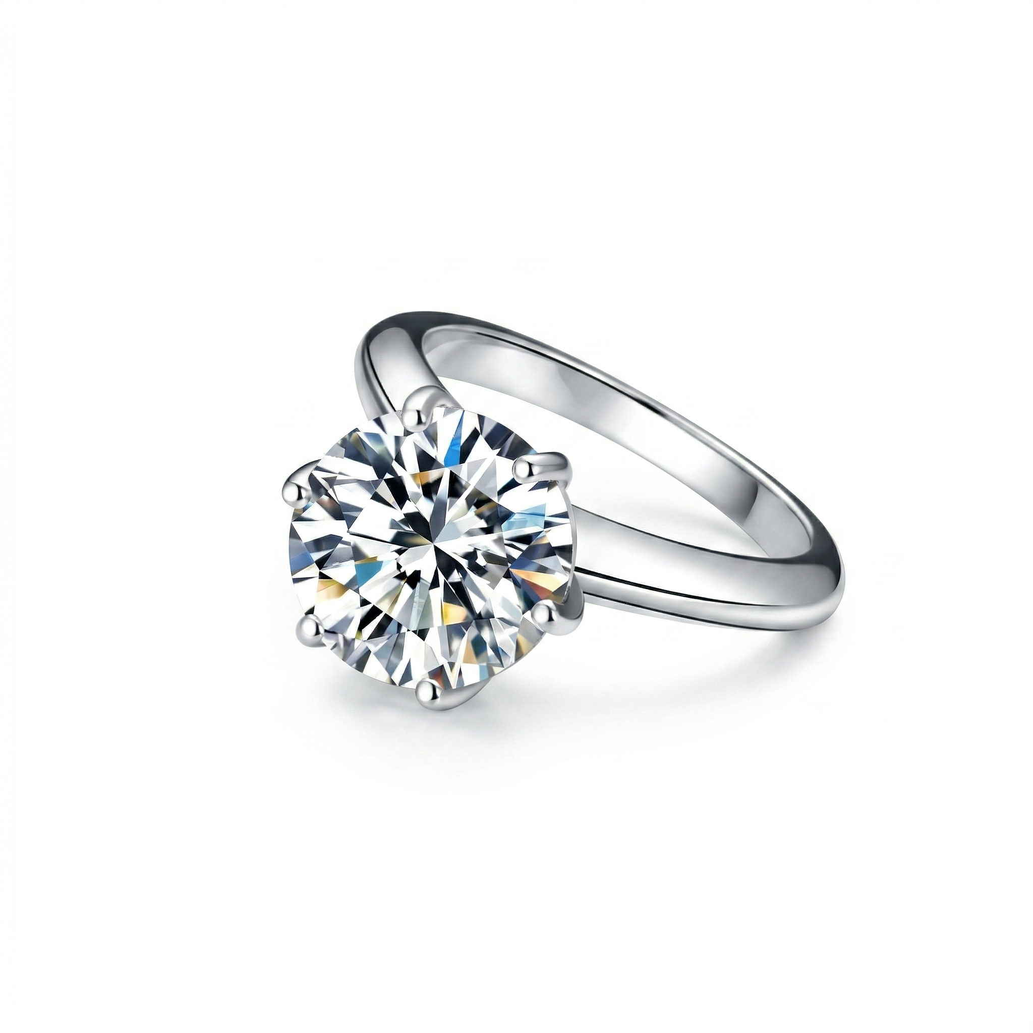 Solitário em prata .925 e 1,2,3,5 ou 10 CT Moissanite