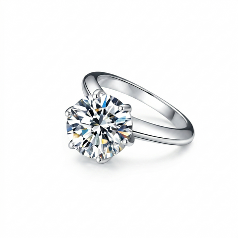 Solitário em prata .925 e 1,2,3,5 ou 10 CT Moissanite