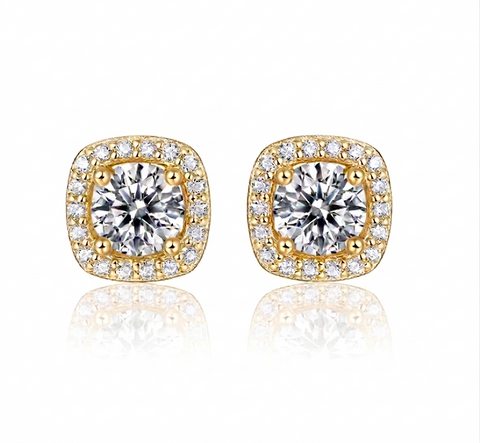 Brinco em prata .925 e 0.5 ou 1.0 CT moissanite
